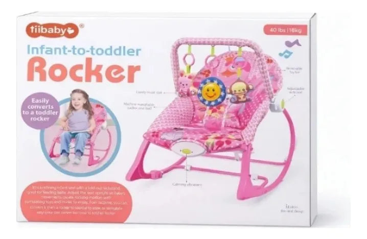 Silla Nido Bebé Mecedora Con Vibración Y Música + Regalo Rosada