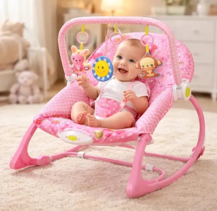 Silla Nido Bebé Mecedora Con Vibración Y Música + Regalo Rosada