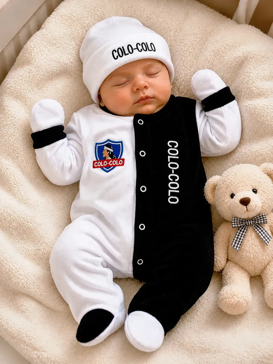 Conjunto plush 3 piezas perzonalizado Colo-Colo 3-6 meses