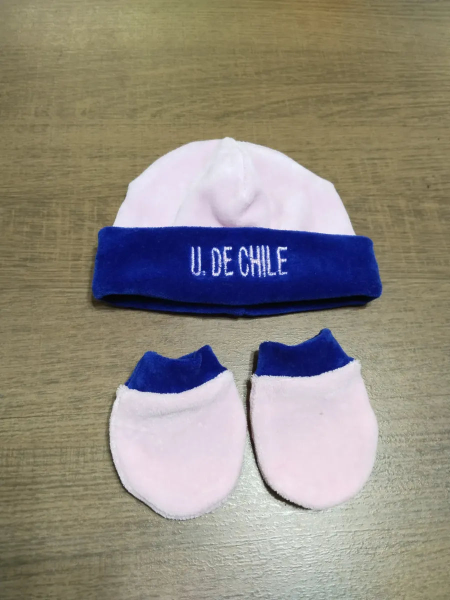 Enterito Bebé Plush  3 piezas U. De Chile NIÑA Personalizado 0-3 MESES