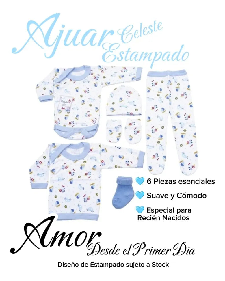 Ajuar Bebé Niño 18 Piezas 0-3 Meses 100% Algodón Babylette