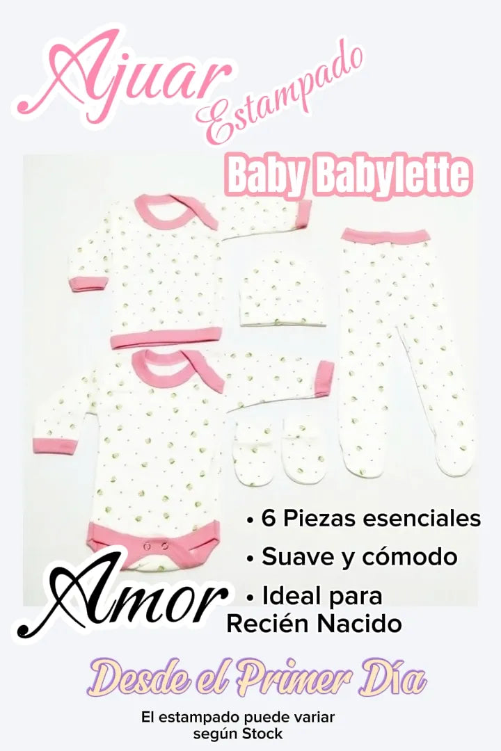 Ajuar Bebé Niña 18 Piezas 0-3 Meses 100% Algodón Babylette