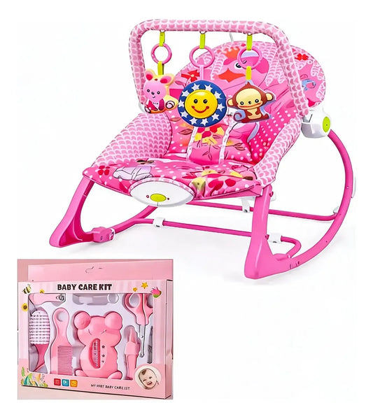 Silla Nido Bebé Mecedora Con Vibración Y Música + Regalo Rosada