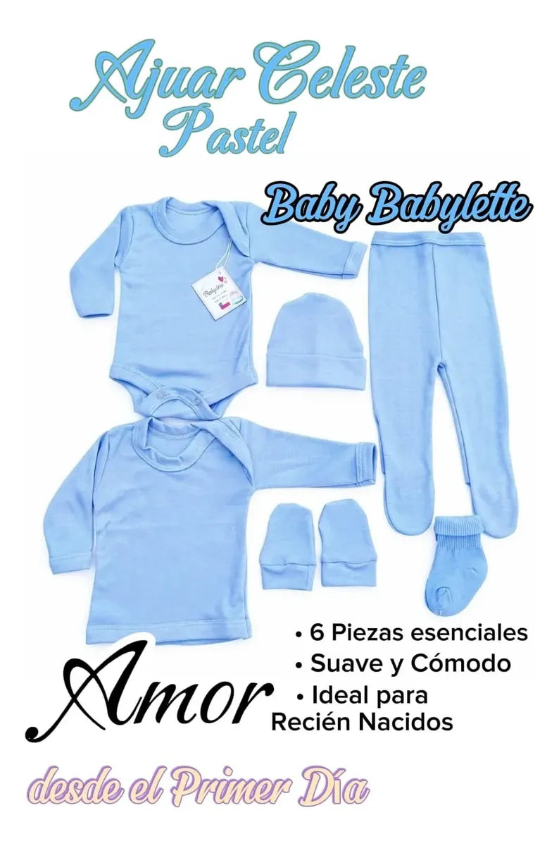 Ajuar Bebé Niño 18 Piezas 0-3 Meses 100% Algodón Babylette