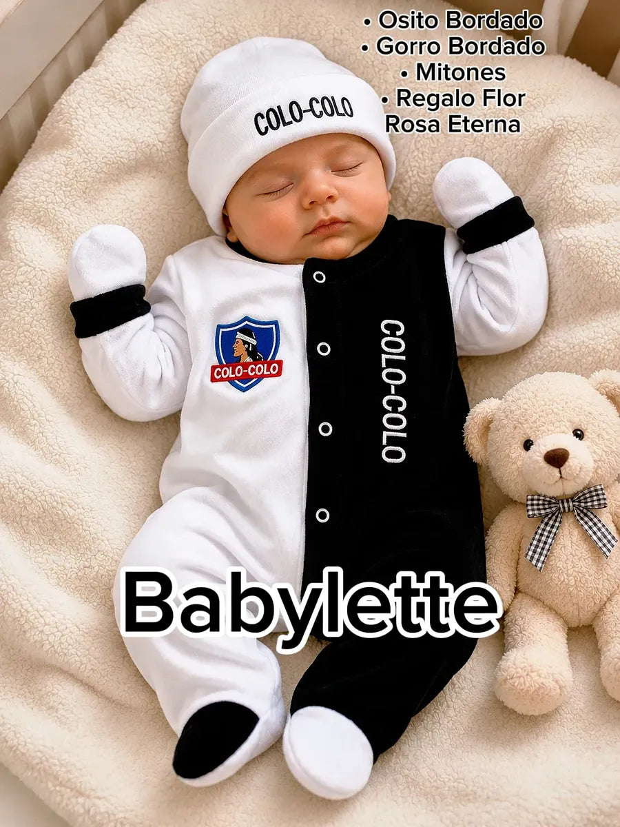 Conjunto plush 3 piezas perzonalizado Colo-Colo 3-6 meses
