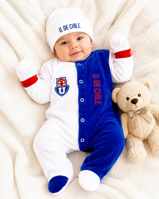 Enterito Bebé Plush 3 piezas U. De Chile Personalizado 0-3 meses