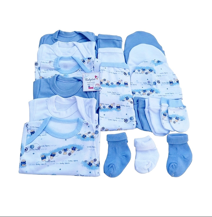 Ajuar Bebé Niño 18 Piezas 0-3 Meses 100% Algodón Babylette