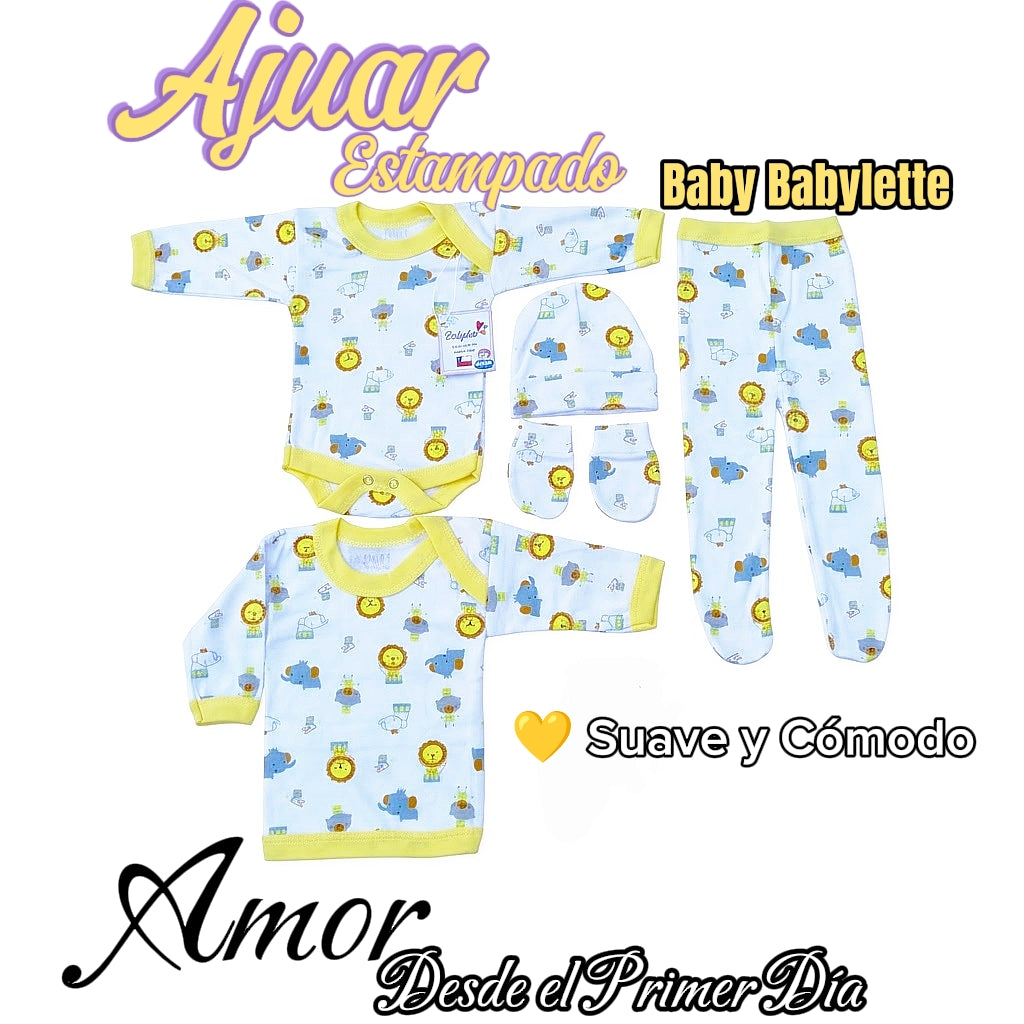 Ajuar Bebé Niño 18 Piezas 0-3 Meses 100% Algodón Babylette